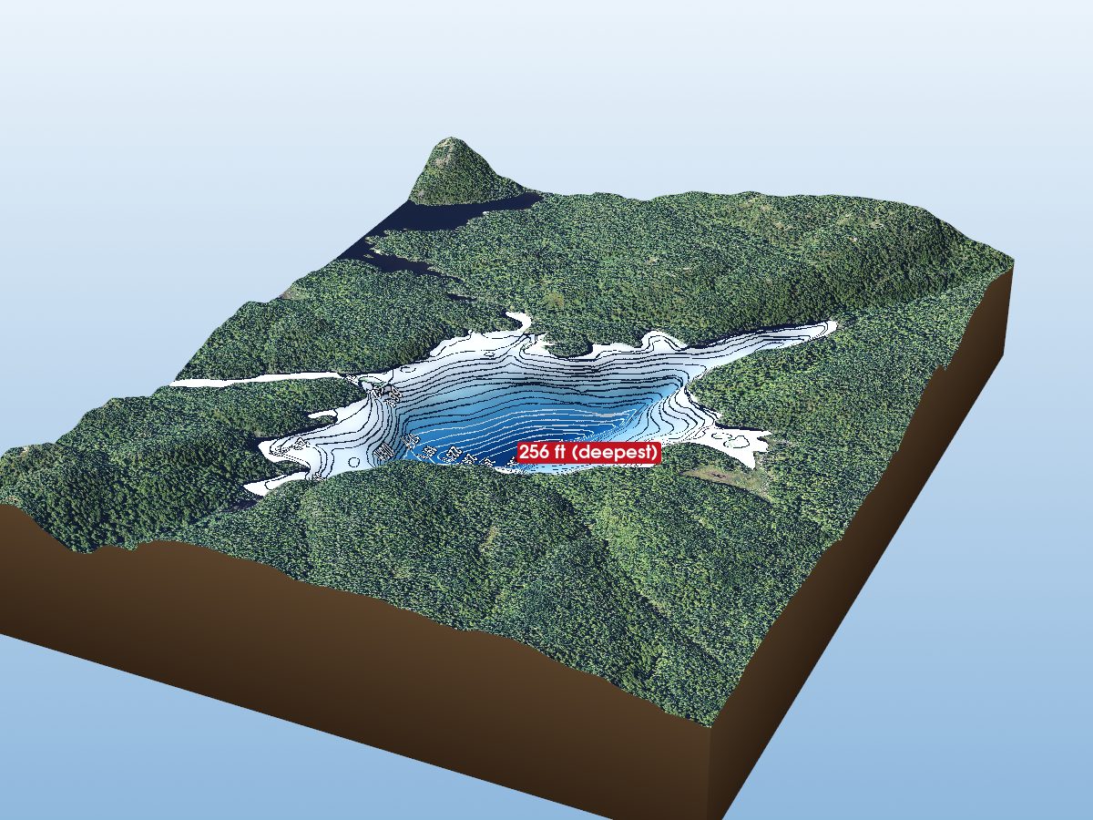 Depth map of Fishnet Lake