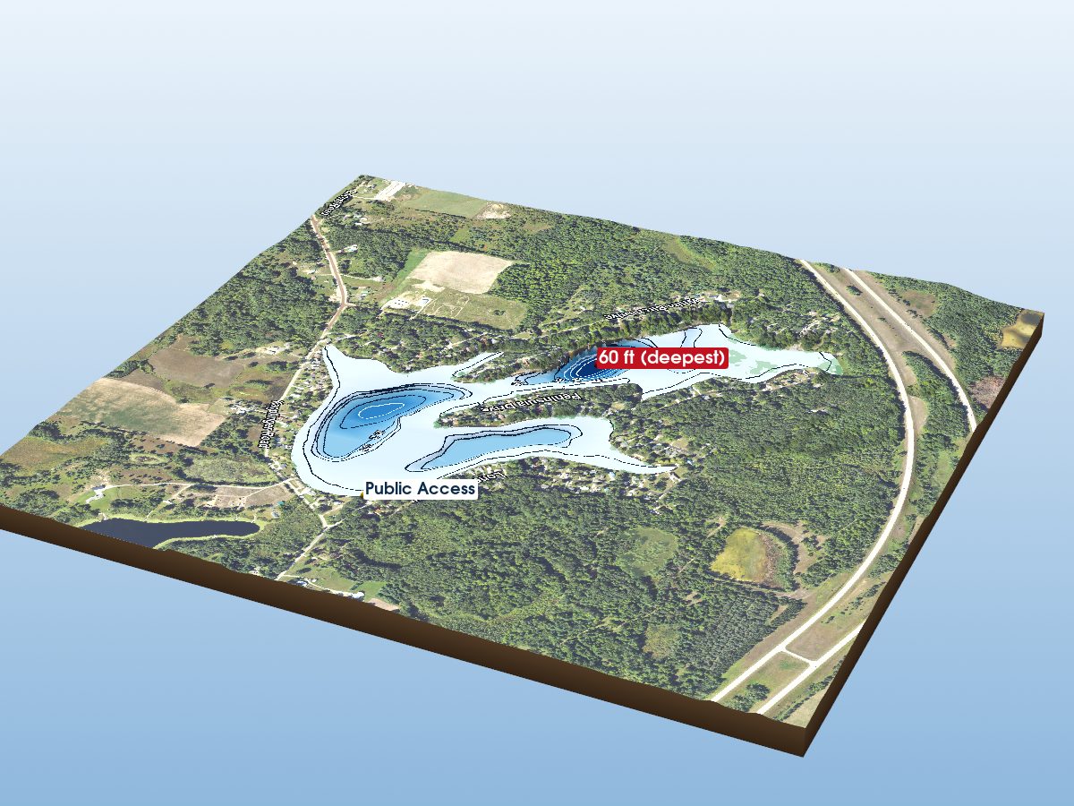Depth map of Five Lakes