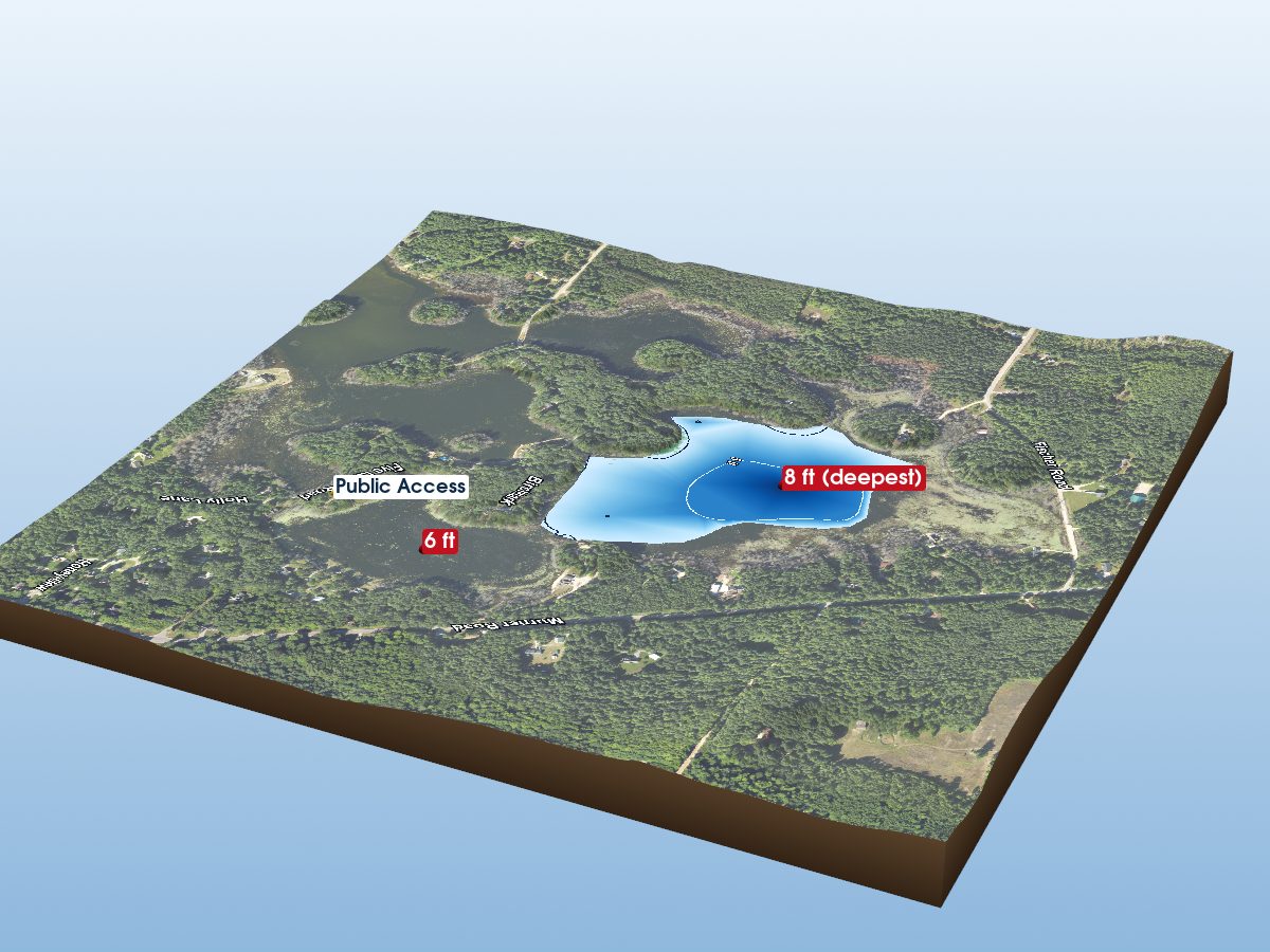 Depth map of Five Lakes