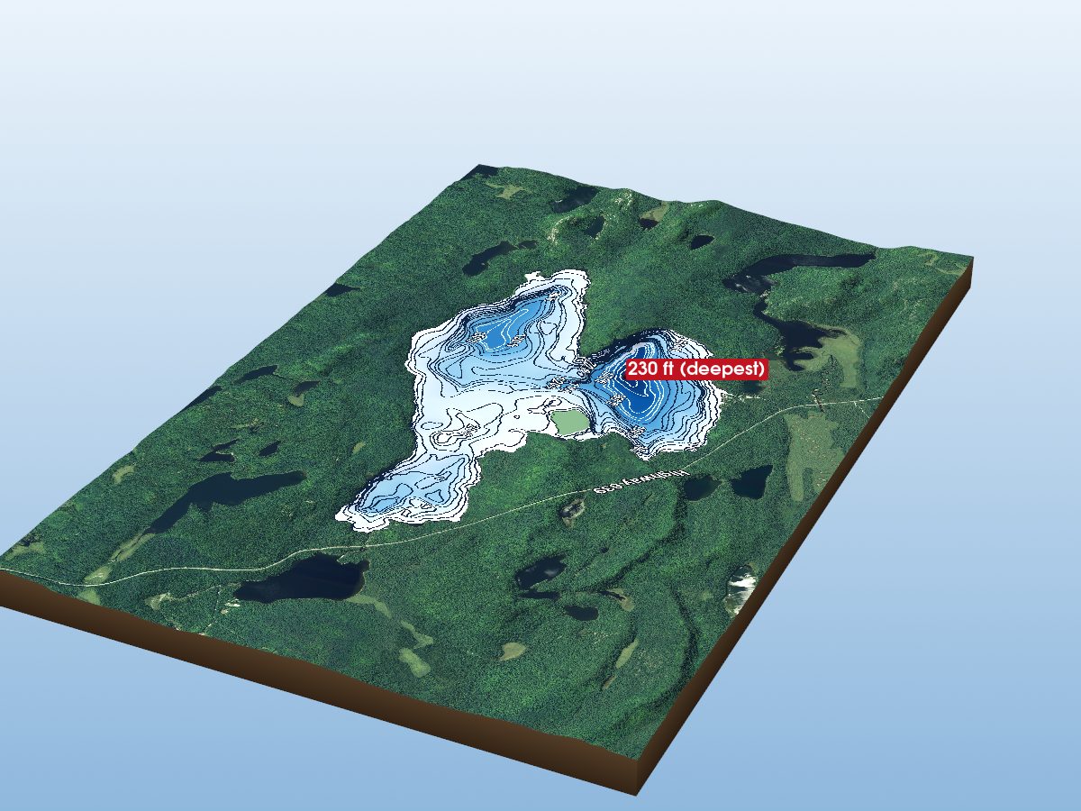 Depth map of Flack Lake
