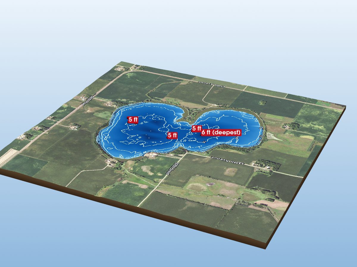 Depth map of Flahtery Lake