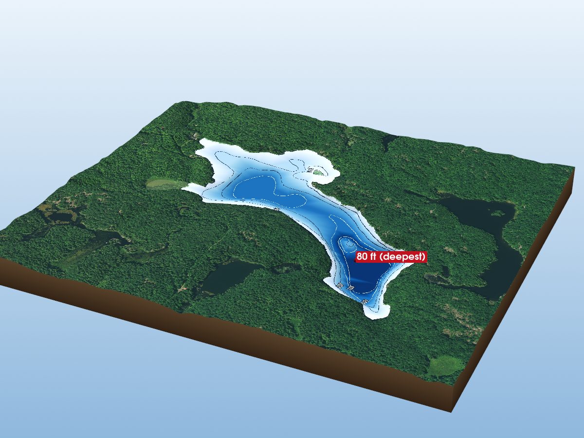 Depth map of Flaxman Lake