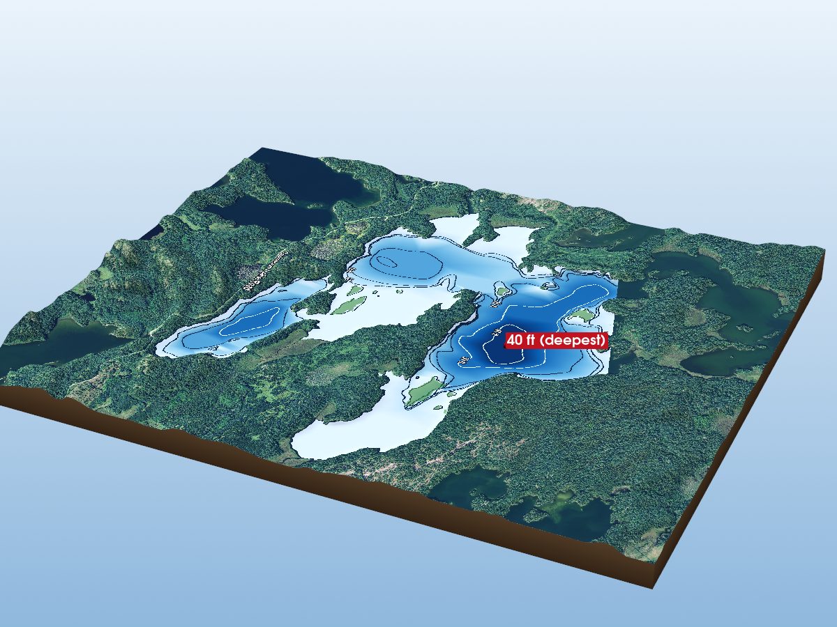 Depth map of Flint Lake