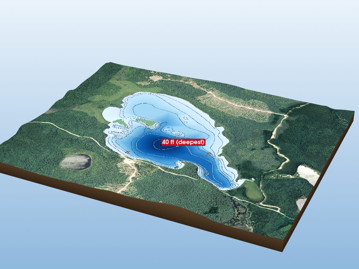 Depth map of Floranna Lake