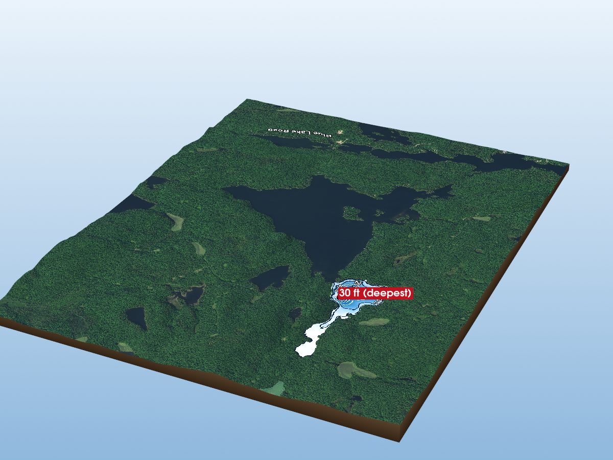 Depth map of Flossie Lake