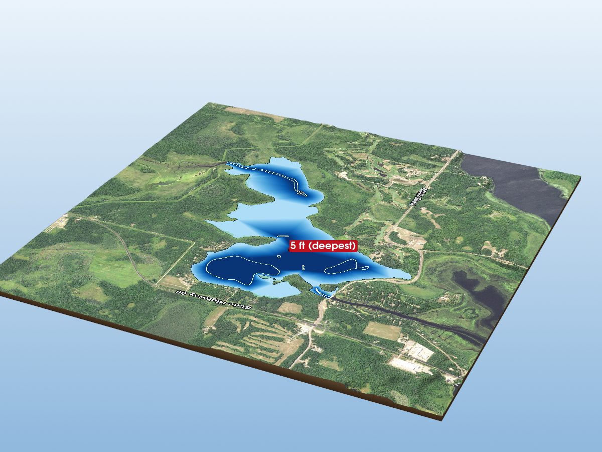 Depth map of Flowage Lake