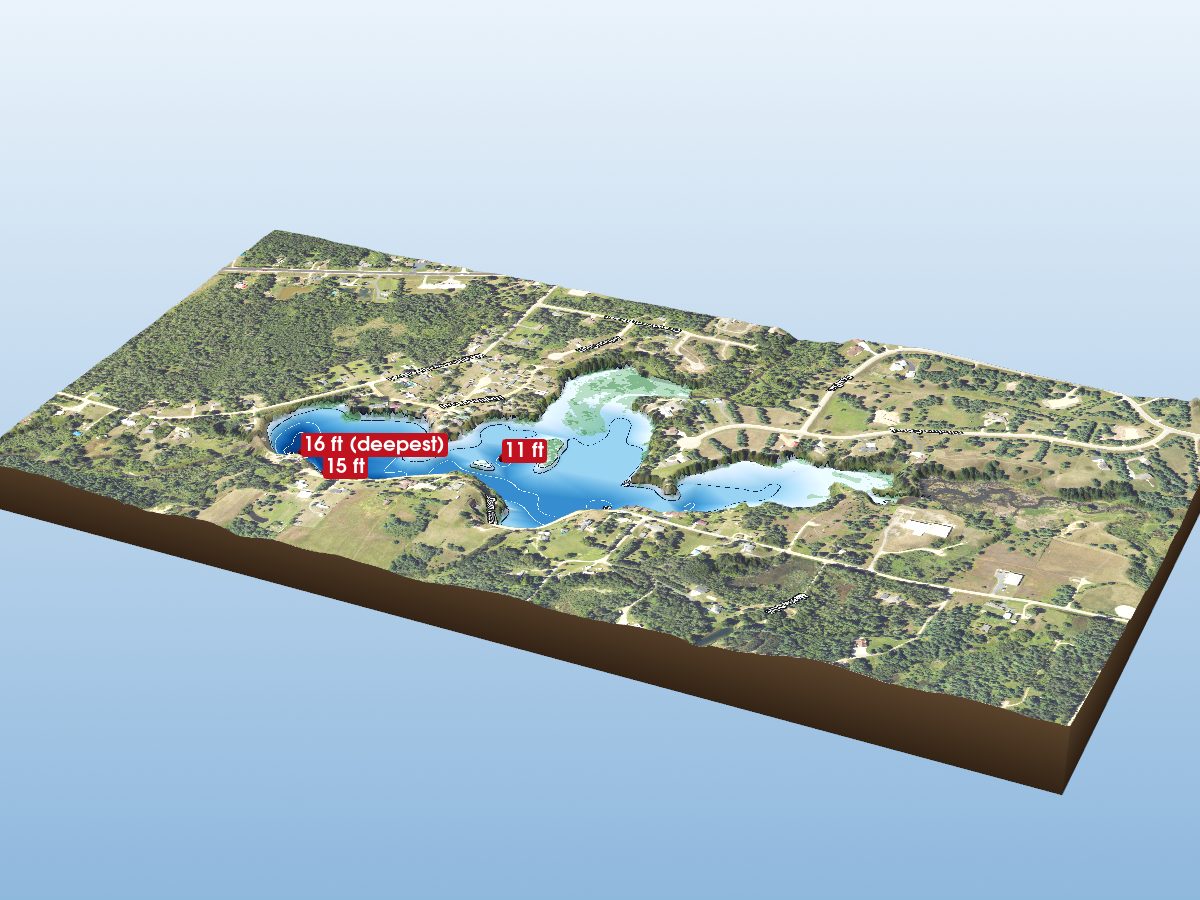 Depth map of Flowage Lake