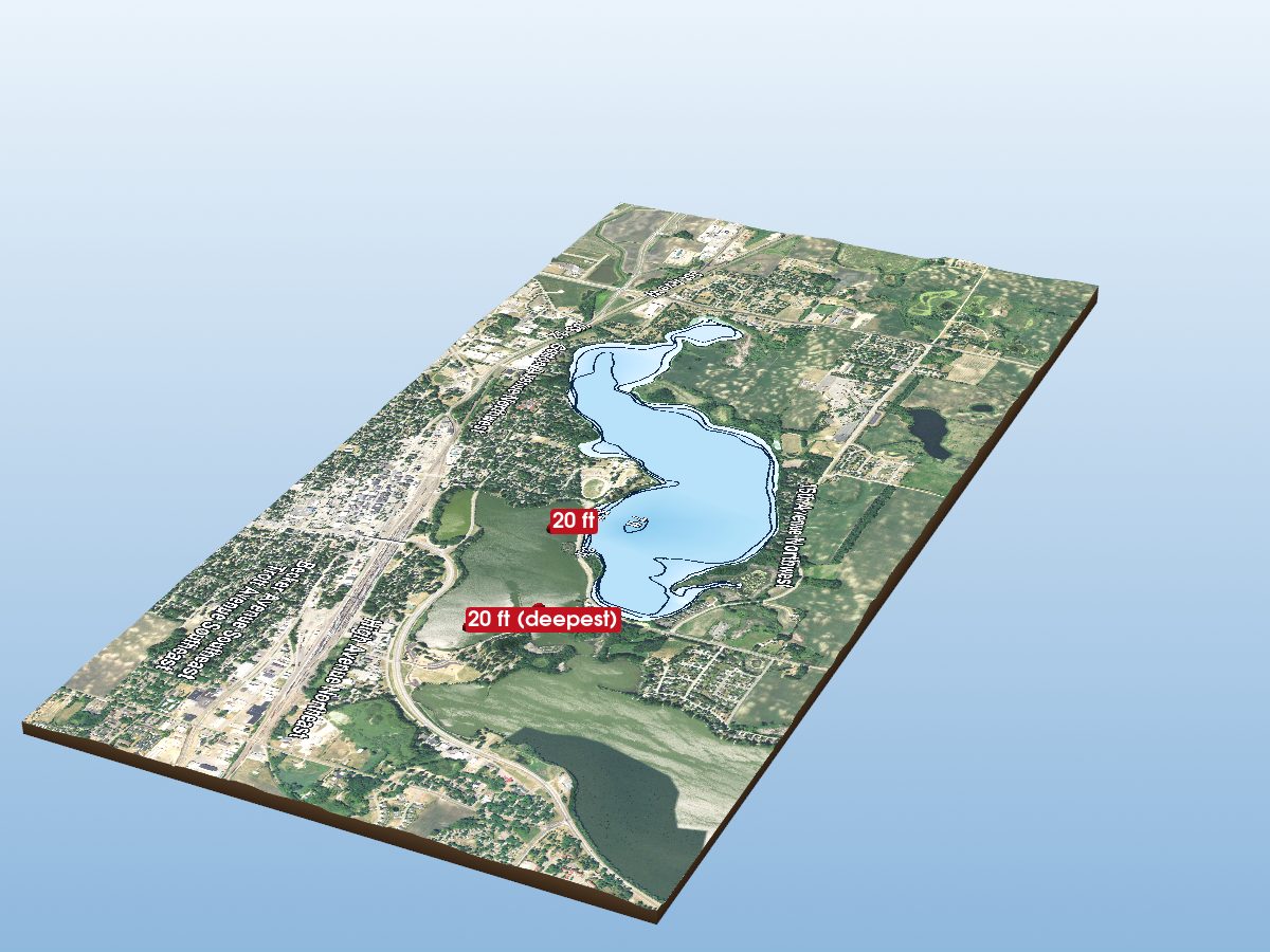 Depth map of Foot Lake