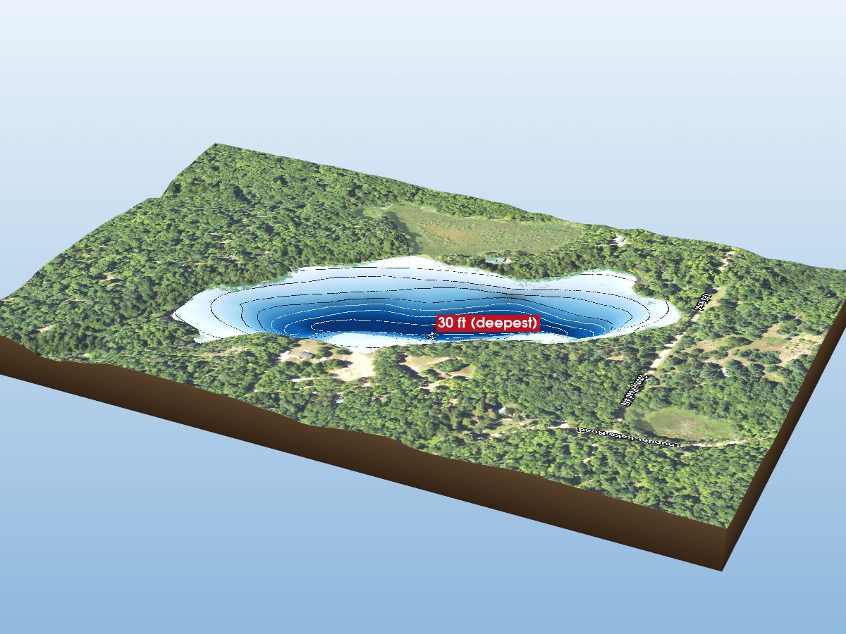 Depth map of Foote Lake