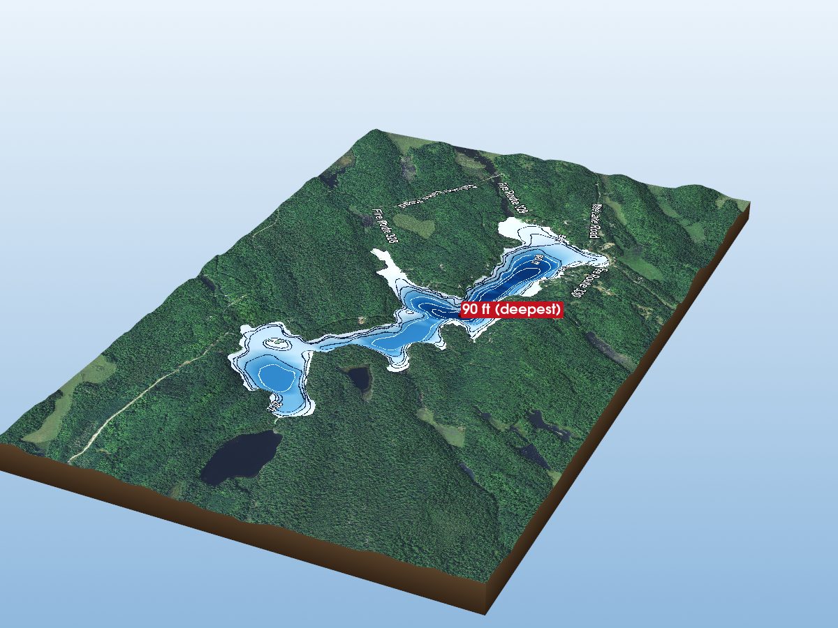 Depth map of Fortescue Lake