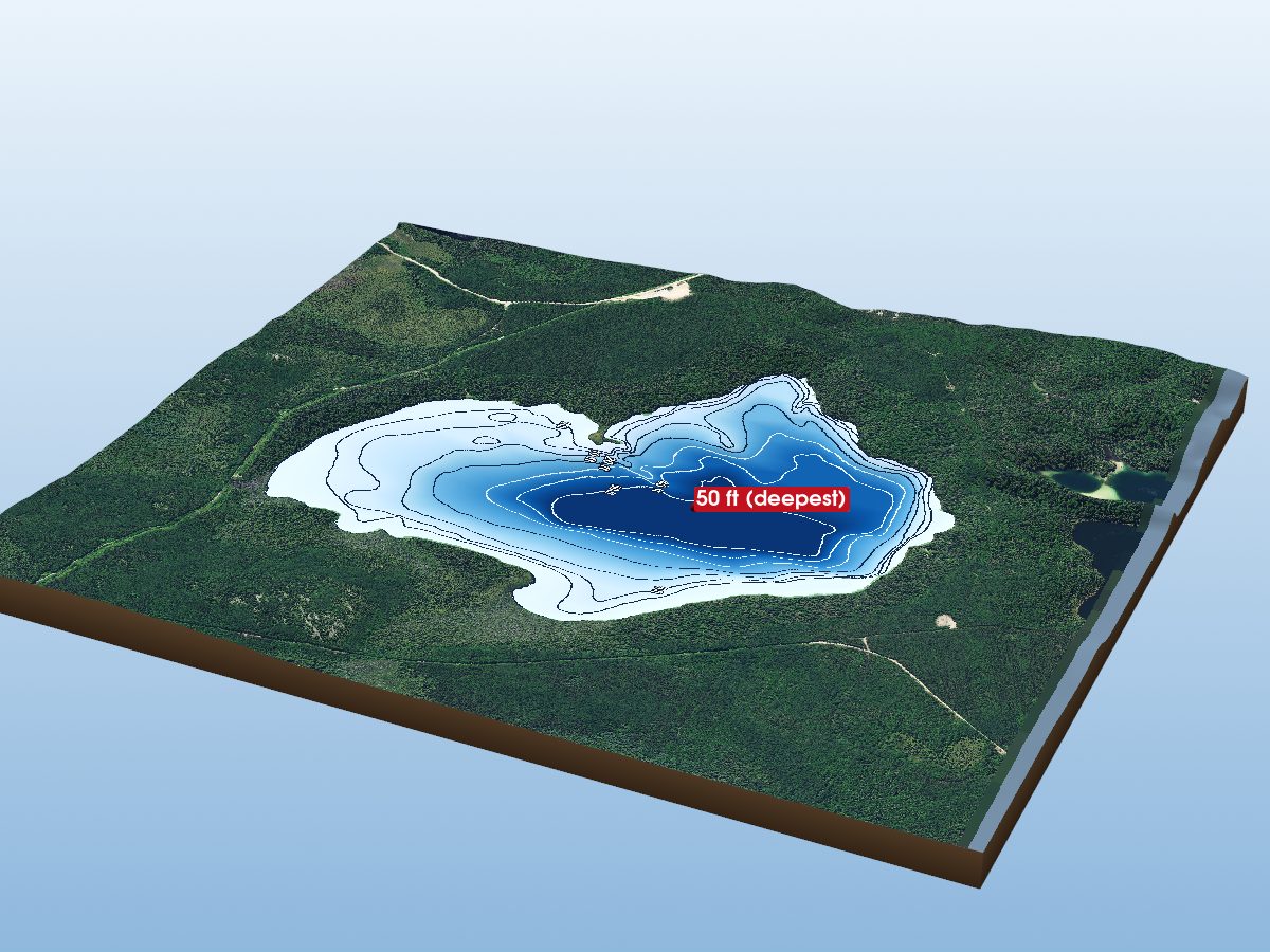 Depth map of Fortune Lake