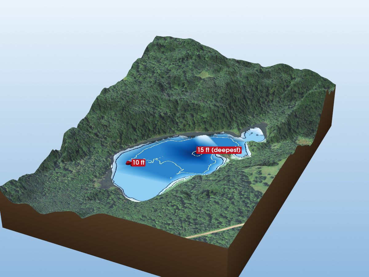 Depth map of Fosdick Lake