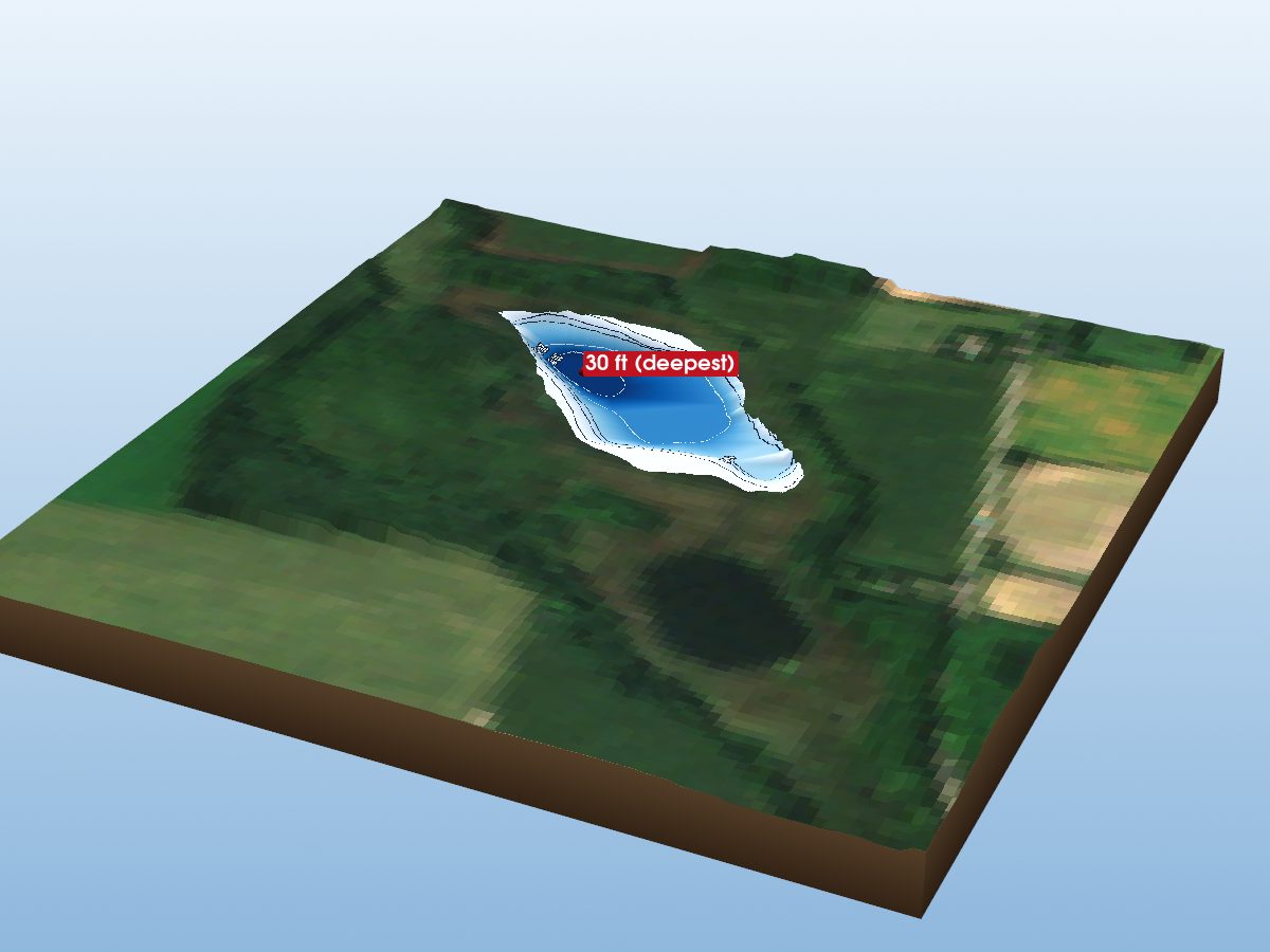 Depth map of Foster Ponds