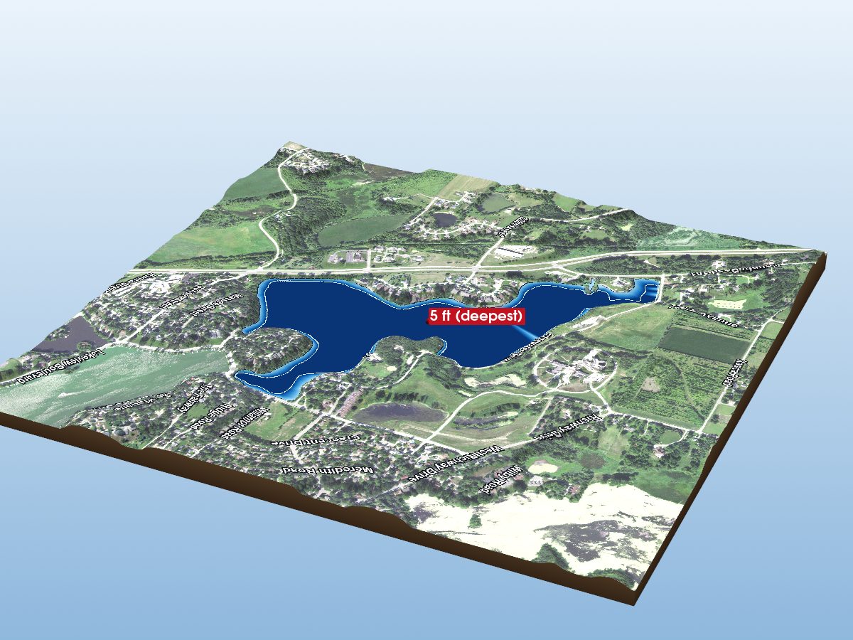 Depth map of Fountain Lake (West Bay)