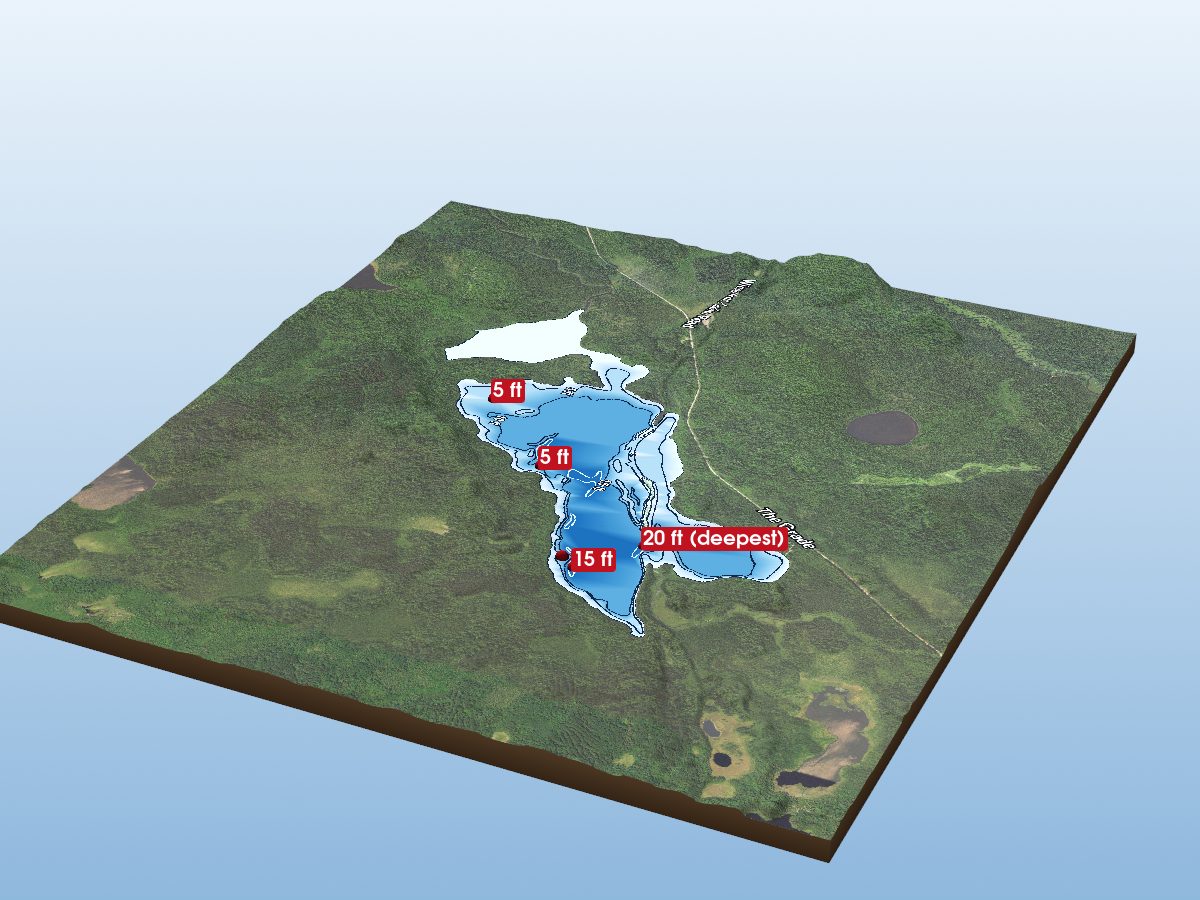Depth map of Fourmile Lake