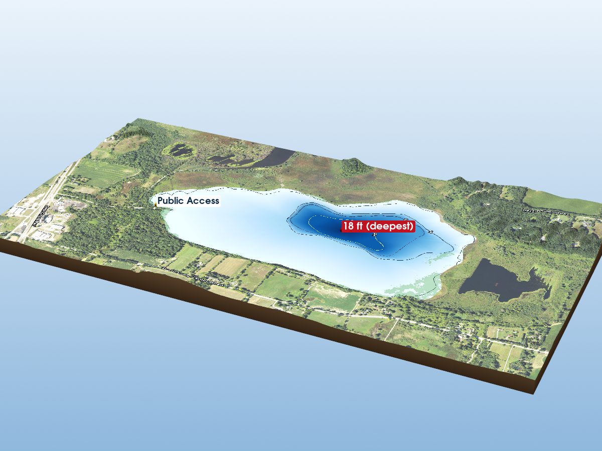 Depth map of Fourmile Lake
