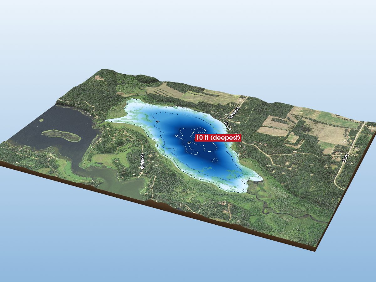 Depth map of Fourth Crow Wing Lake