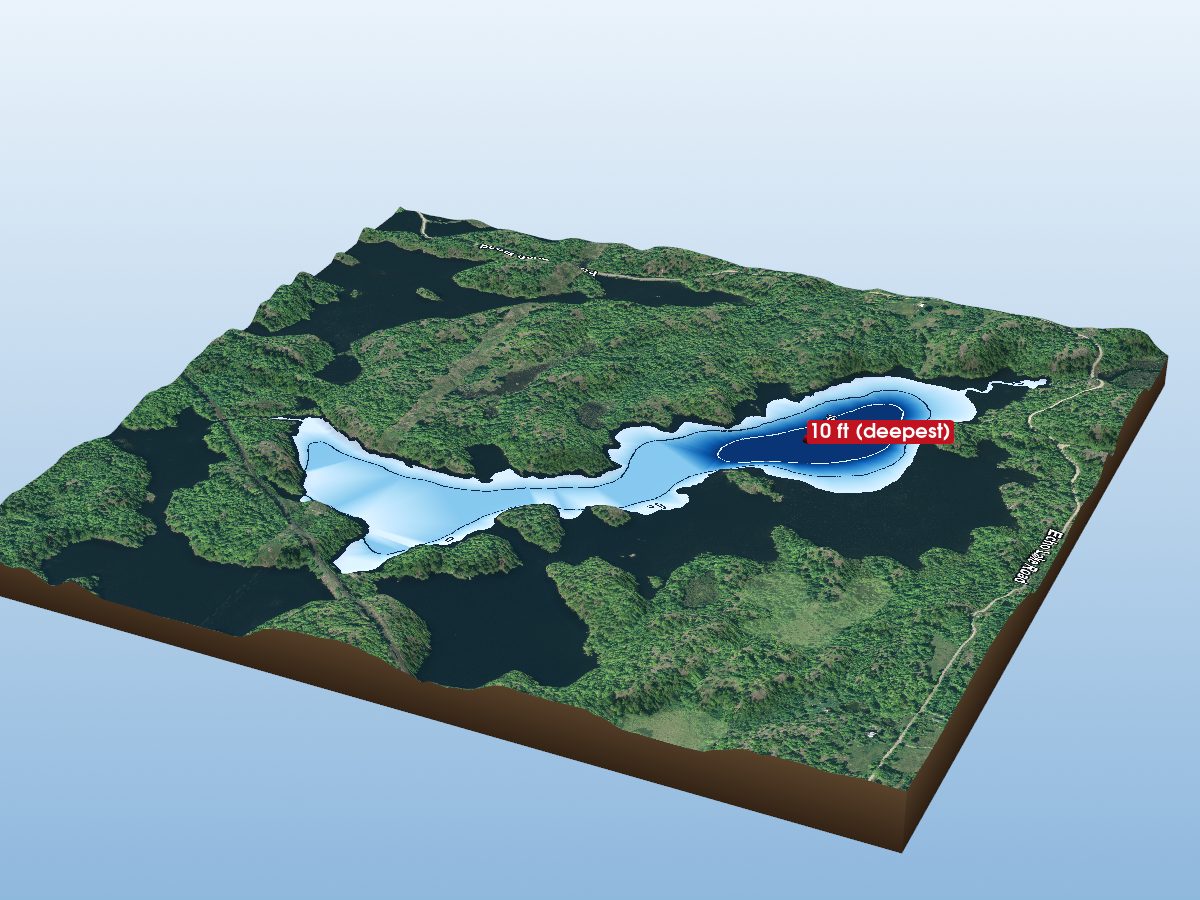 Depth map of Fourth Deposit Lake