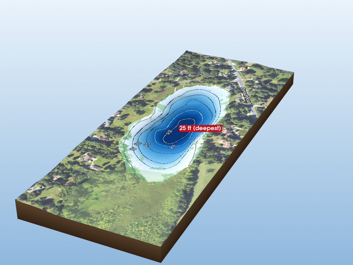 Depth map of Frain Lake