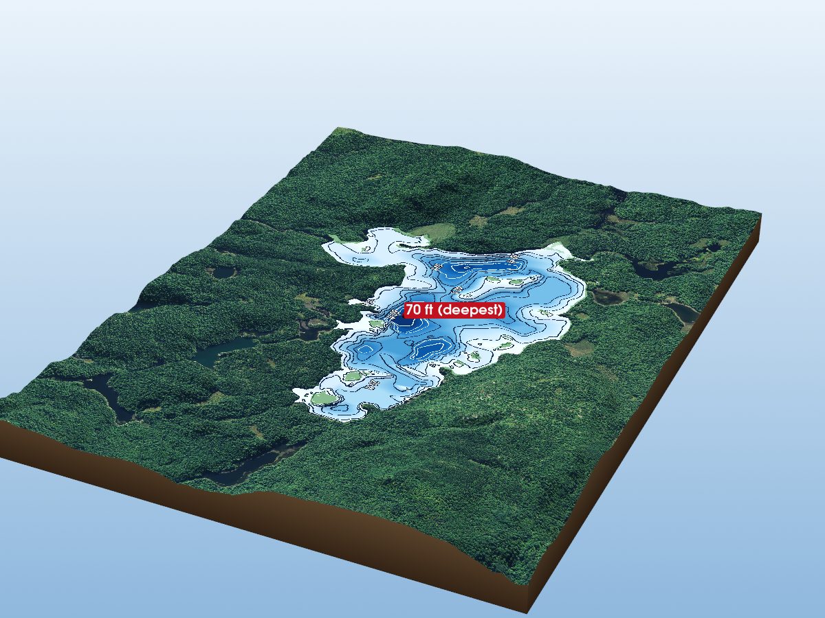 Depth map of Fraleck Lake