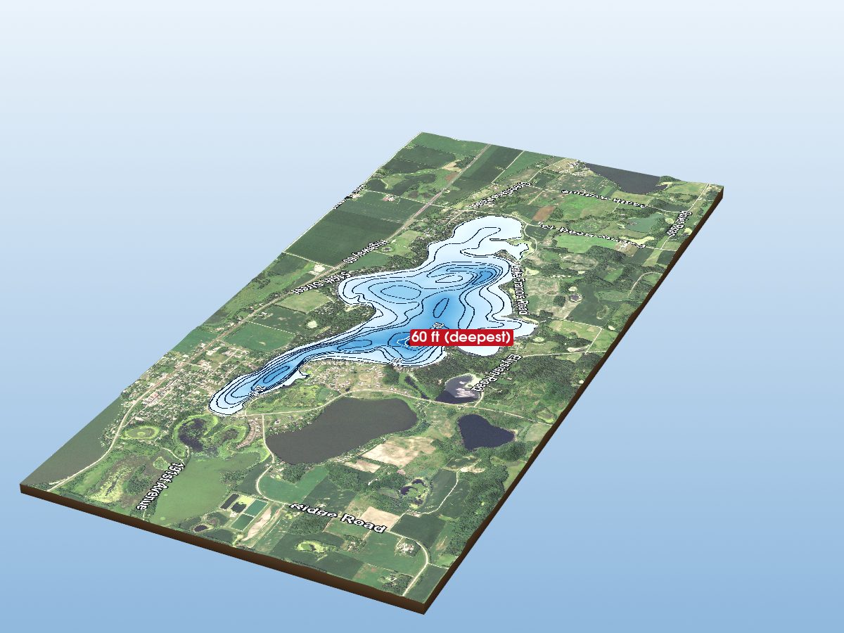 3D depth map of Frances Lake