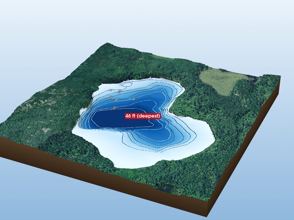 Depth map of Francille Lake