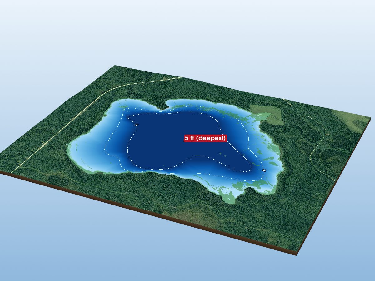 Depth map of Francklyn Lake