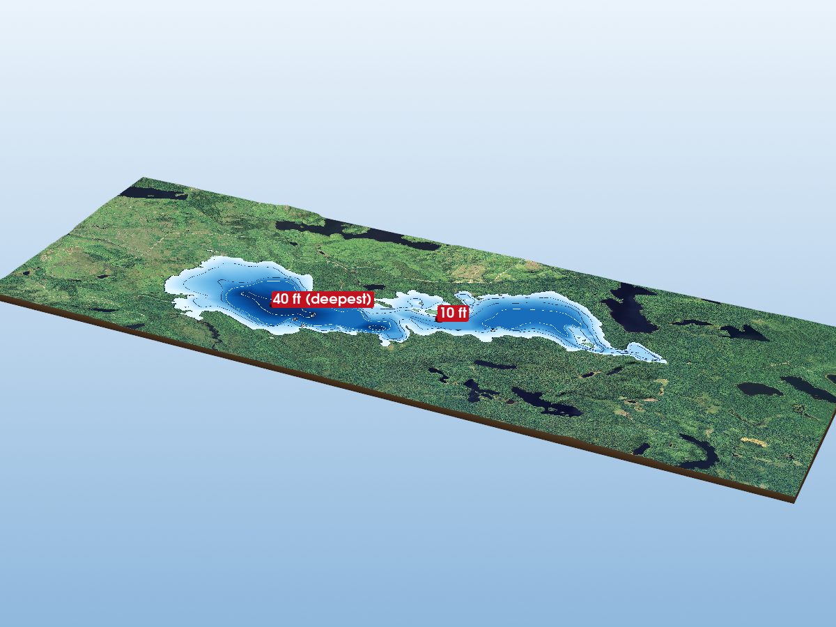Depth map of Frazer Lake