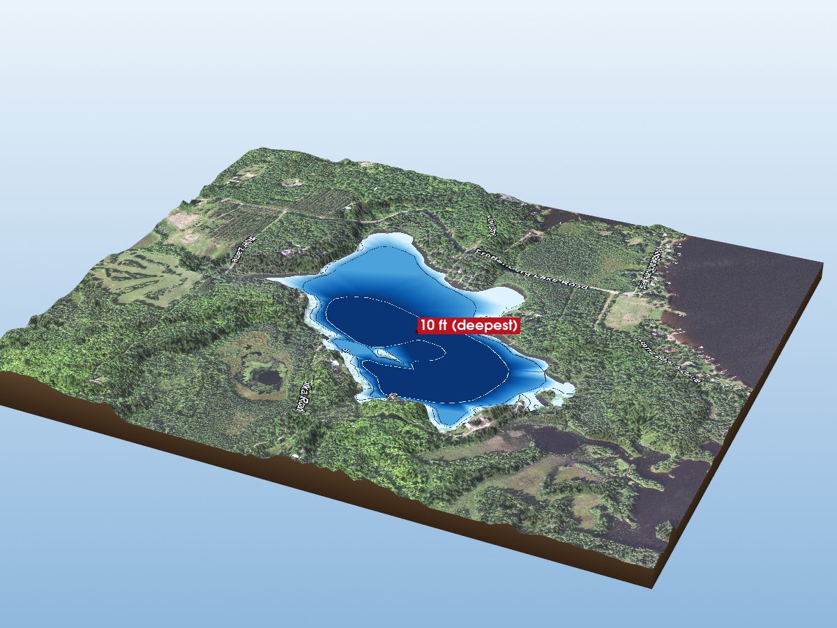 Depth map of Fredenberg Lake