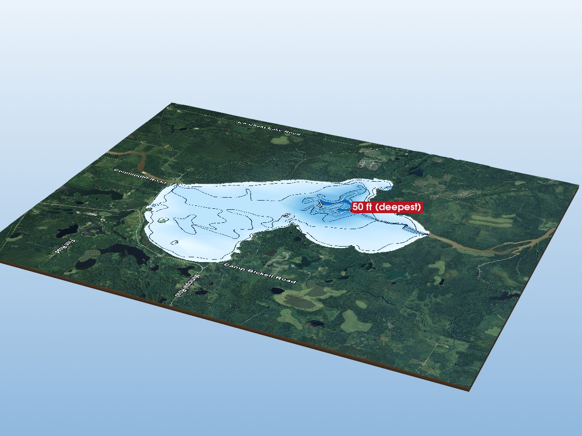 Depth map of Frederick House Lake