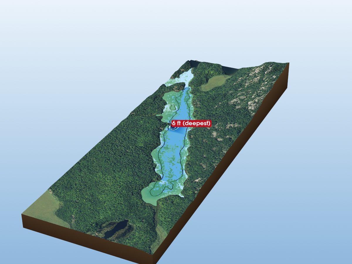 Depth map of Freeland Lake
