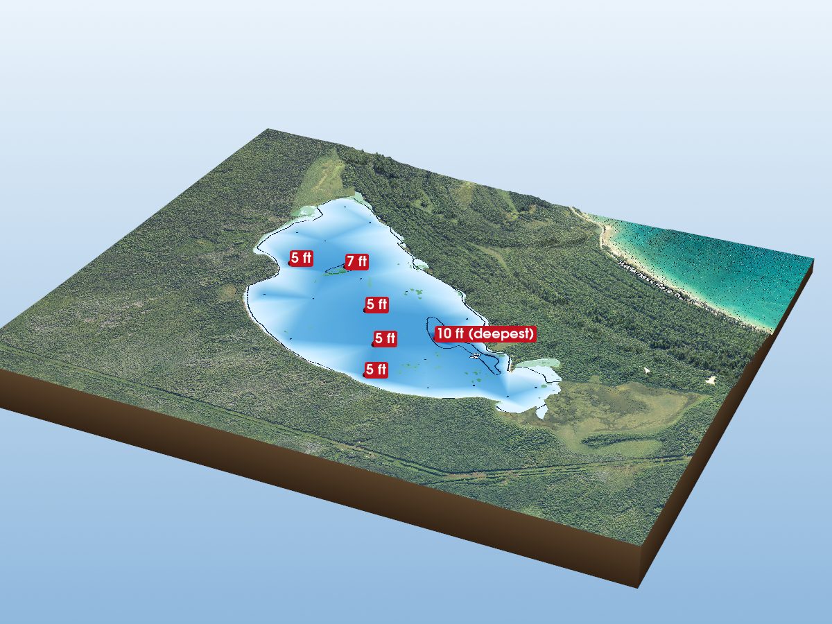 Depth map of French Farm Lake