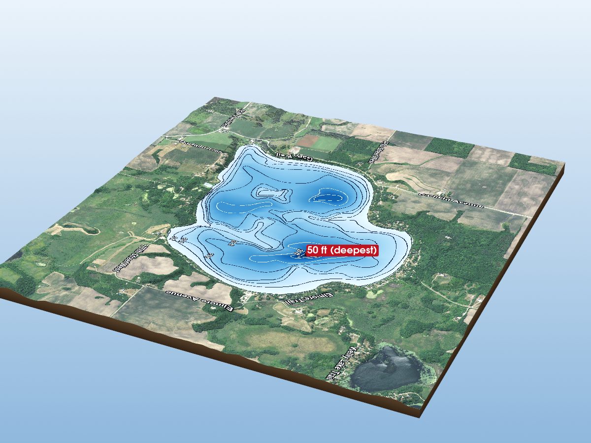 3D depth map of French Lake