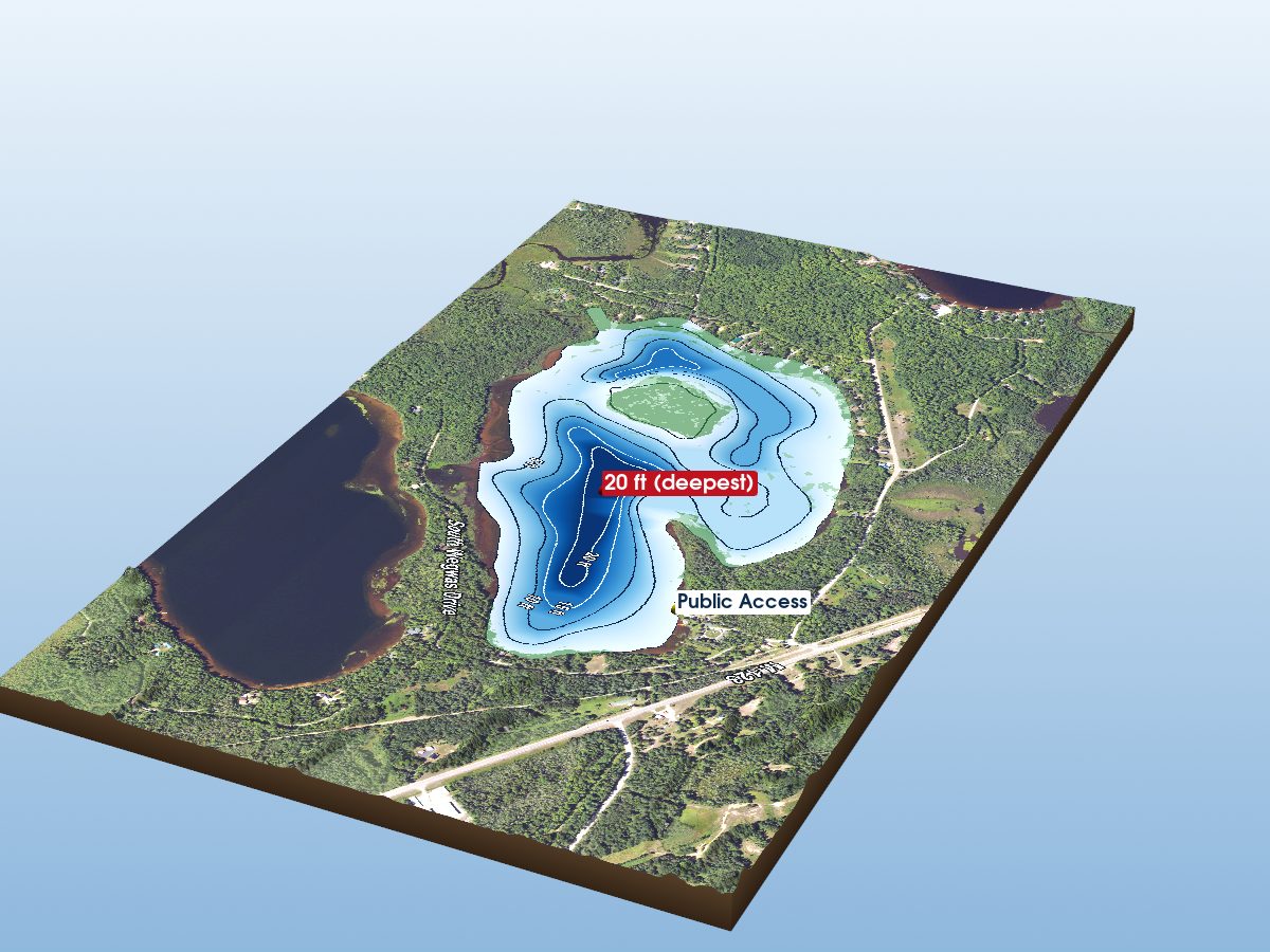 Depth map of Frenchman Lake