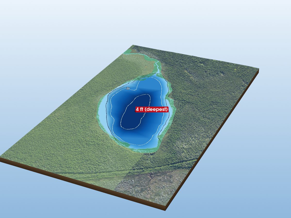 Depth map of Freschette Lake