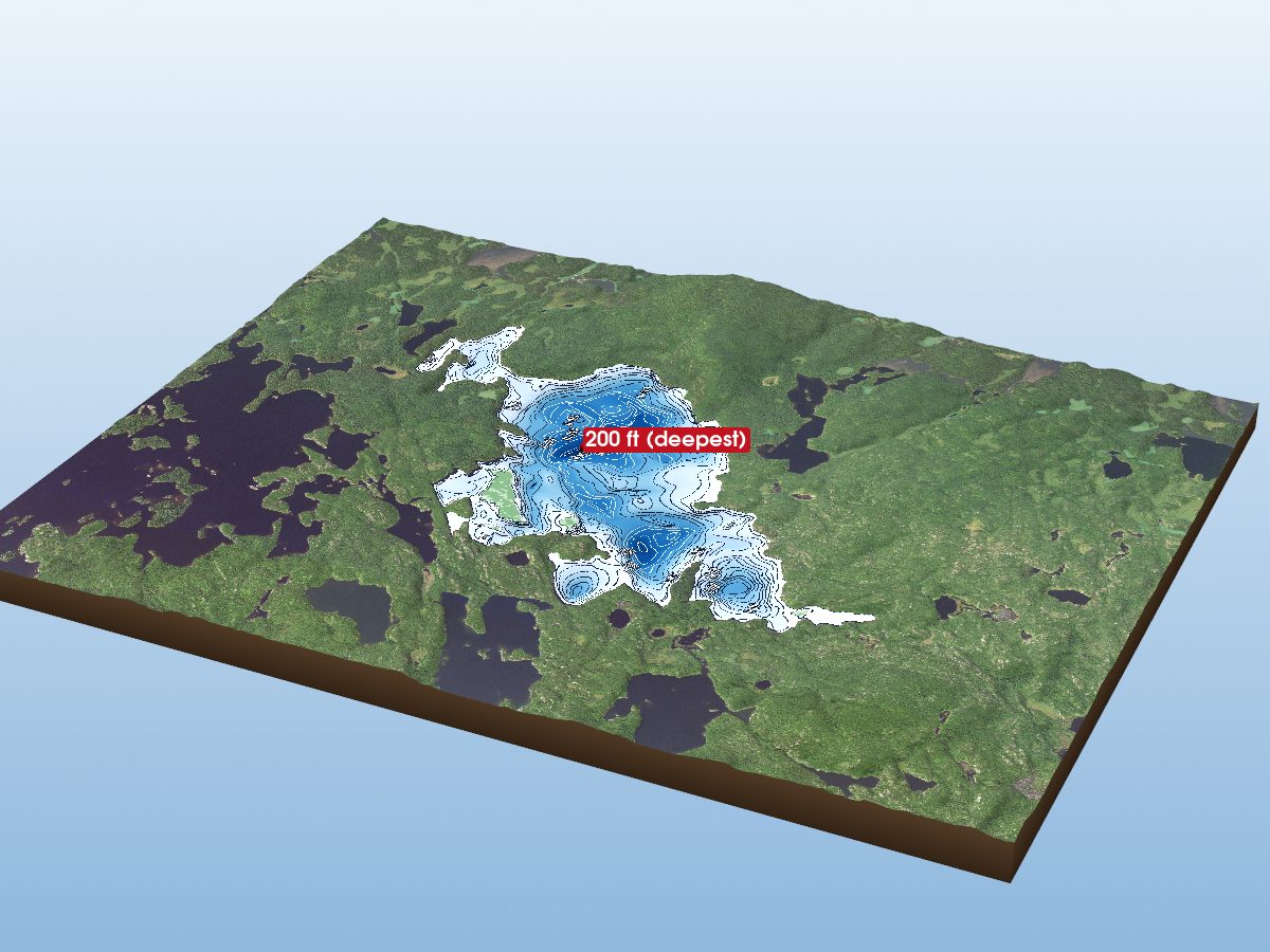 Depth map of Gabimichigami Lake