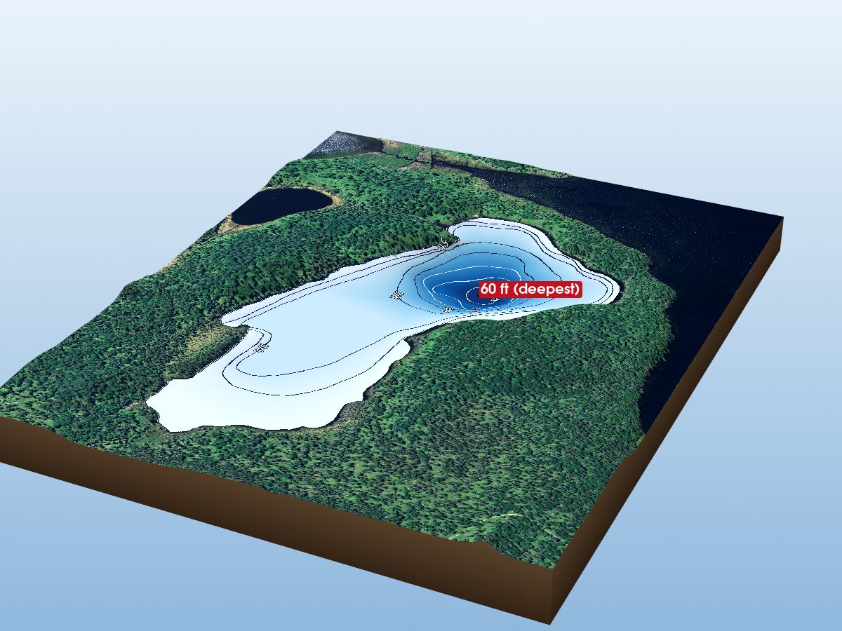 Depth map of Gaf Lake