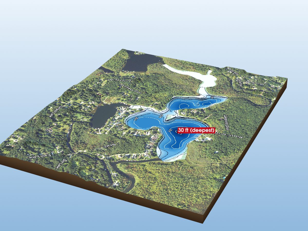 Depth map of Gallagher Lake