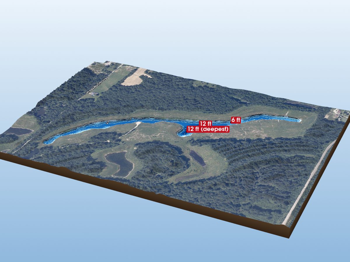 Depth map of Gambill Lake