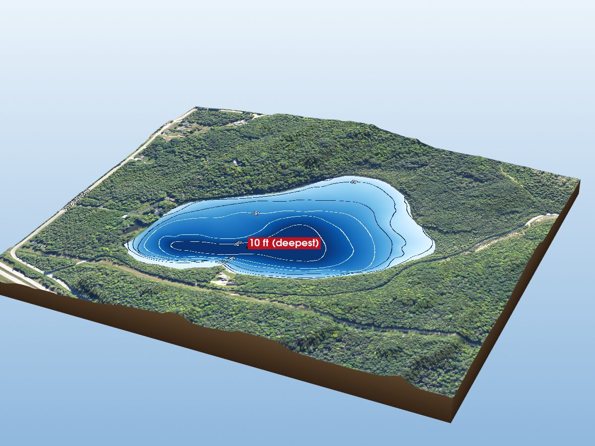 Depth map of Gamble Lake