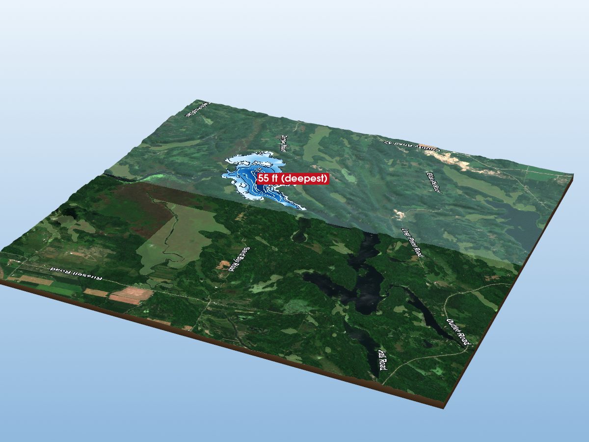 Depth map of Gananoque Lake
