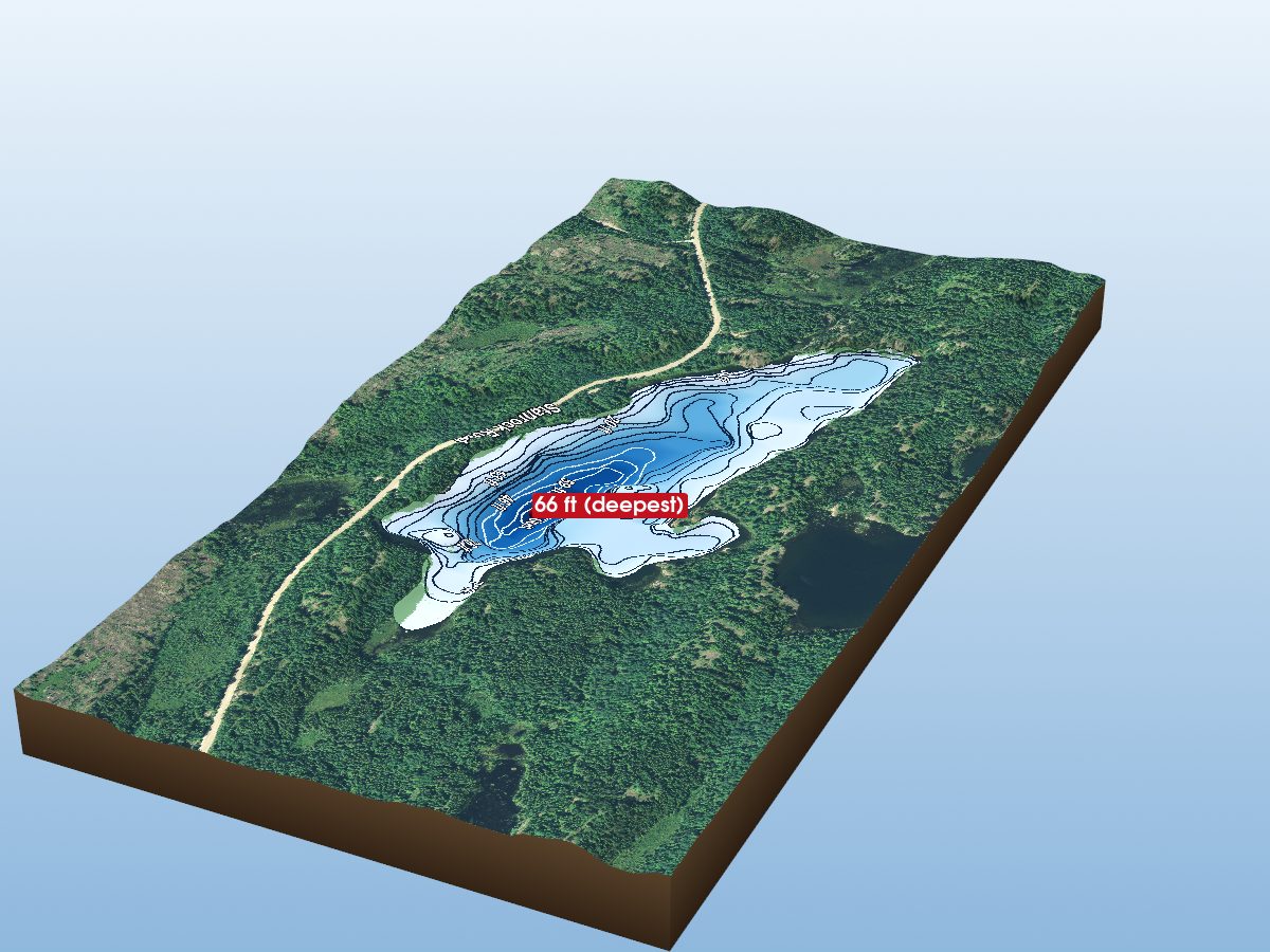 Depth map of Gander Lake