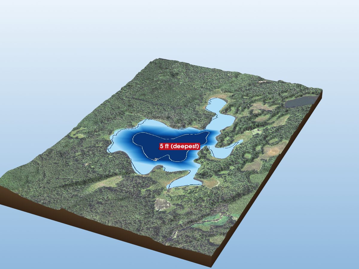 Depth map of Gander Lake