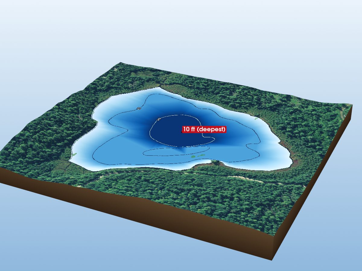 Depth map of Gardiner Lake