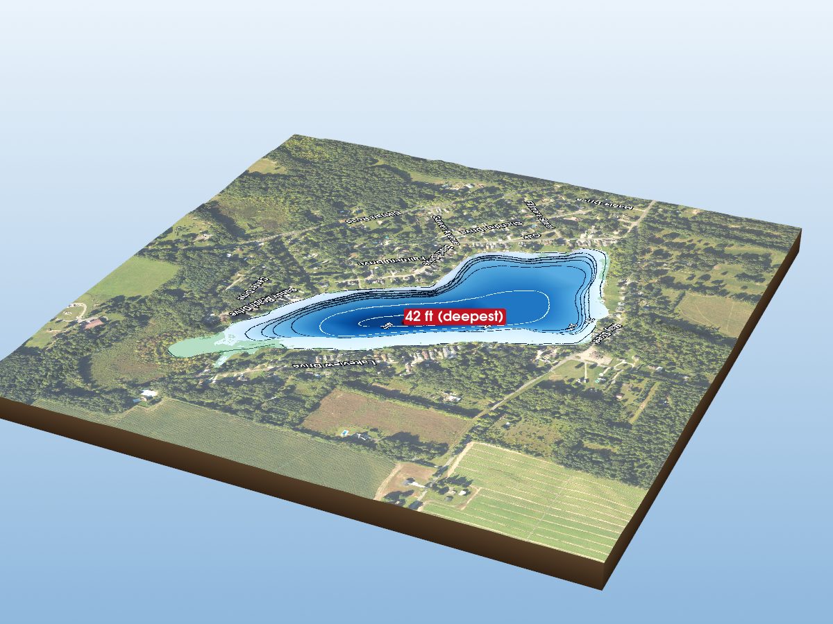 Depth map of Garver Lake