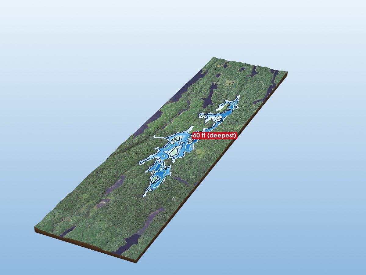 Depth map of Gaskin Lake
