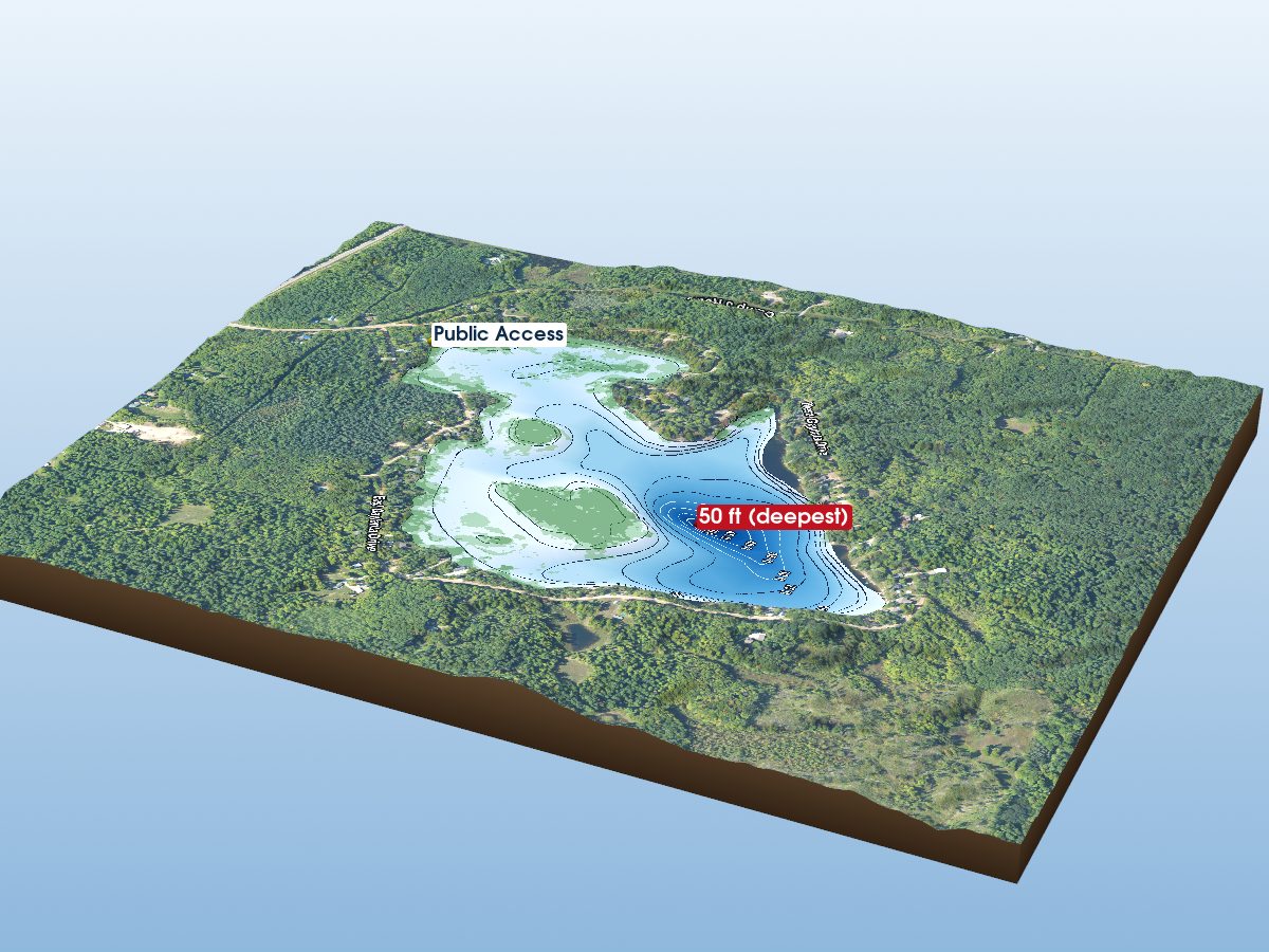 Depth map of Gaylanta Lake