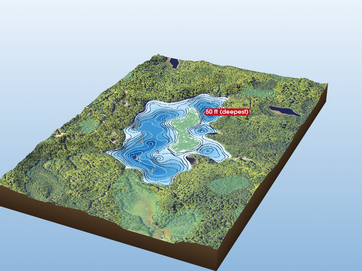 Depth map of Gaylord Lake