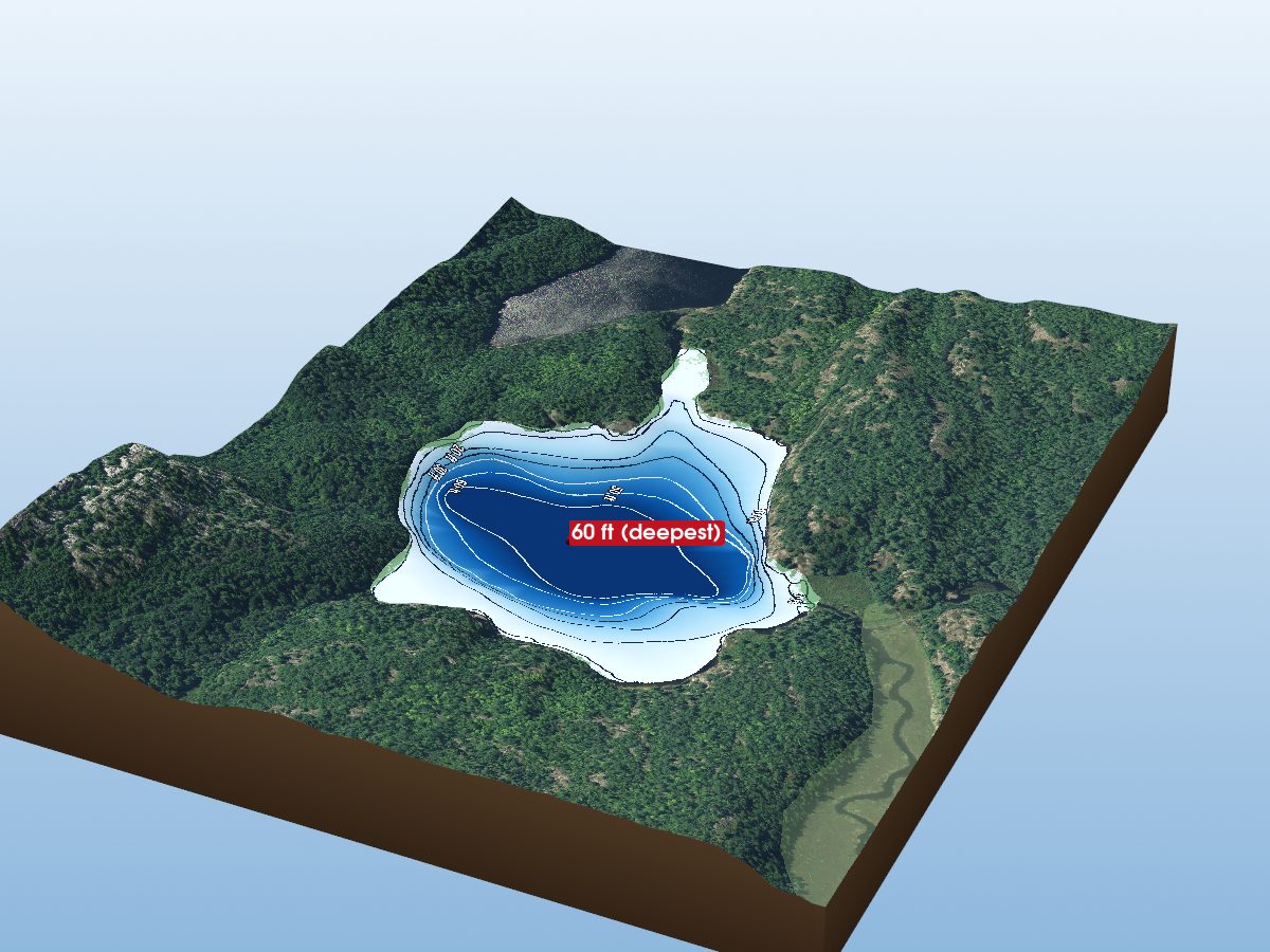 Depth map of Gem Lake