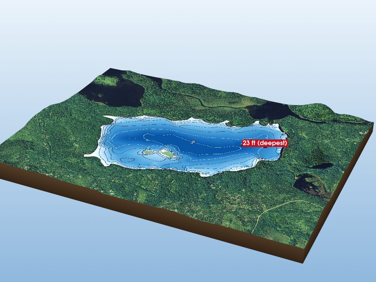 Depth map of Gennis Lake